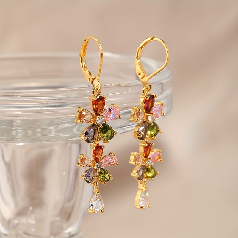 Women's Colorful Cubic Zirconia Wedding Earrings